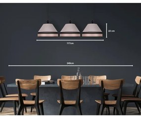 Duolla - Lampadario a sospensione con filo AVIGNON 3xE27/15W/230V beige