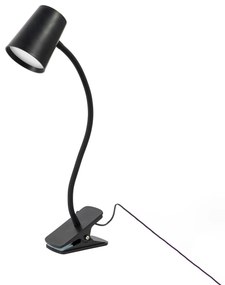 Lindby Ailina Lampada LED da tavolo, base a morsetto, nero