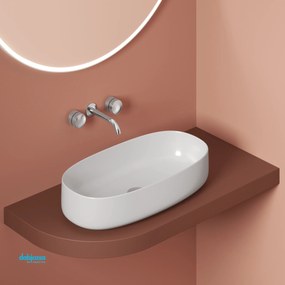 The ArtCeram "Cognac" Lavabo D'Appoggio 68x35 Cm Bianco Lucido