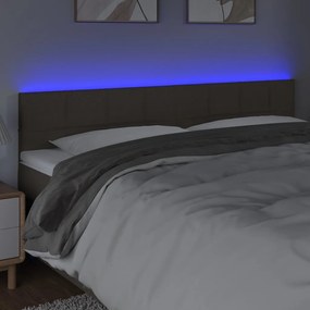 Testiera a led tortora 160x5x78/88 cm in tessuto