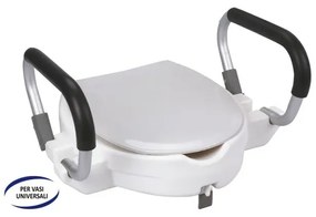 Rialzo wc regolabile con maniglioni antiscivolo e copriwc universale