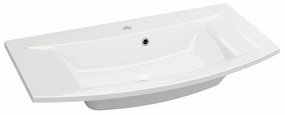 Lavabo integrale rettangolare L 91 cm in resina bianco