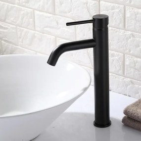 REA-B4103 - Miscelatore per lavabo LUNGO 28 cm nero