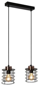 Lampadario a sospensione con filo GLOB 2xE27/40W/230V nero