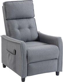 Poltrona Massaggiante 69x93x104 cm Reclinabile a 160° con Poggiapiedi e Telecomando Effetto Lino Grigio Chiaro...