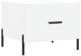 Tavolini da salotto 2 pz bianchi 50x50x40 cm legno multistrato