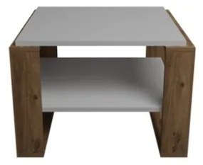 Tavolino Basso Da Salotto Stile Moderno 63x54x45 Axel Rovere E Bianco