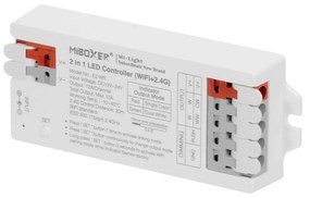Ricevitore Dimmer 12/24V Monocolore e CCT 4-Zone Sinc. Aut. WiFi App/Alexa/Google Push dim.