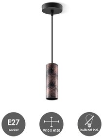 Lampadario a sospensione con filo SAGA 1xE27/40W/230V nero/bronzo