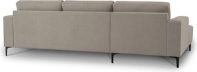 Divano angolare marrone chiaro (con penisola a sinistra/con chaise lounge) con rivestimento in ciniglia Fabian – Scandic