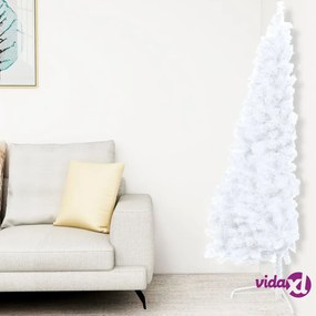 vidaXL Albero Natale Metà Preilluminato con Supporto Bianco 120 cm PVC