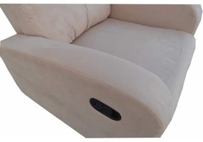 Poltrona relax manuale reclinabile FORTUNA con tessuto in microfibra BEIGE