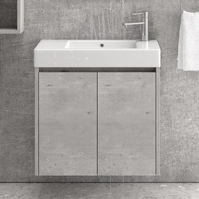 Mobile bagno 70 cm sospeso lavabo incasso e due ante MN-70C - KAMALU