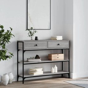 Tavolino Consolle Grigio Sonoma 100x25x75cm Legno Multistrato /