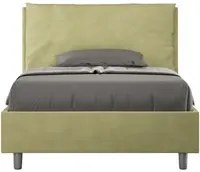 Letto una piazza e mezza rivestito in Microfibra con cuscini xl - ANTEA LARGE Dimensione Rete: 120x210, Tipologia Letto: Senza Rete, Colore: T verde