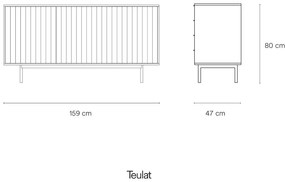 Cassettiera bassa nera 159x80 cm Sierra - Teulat