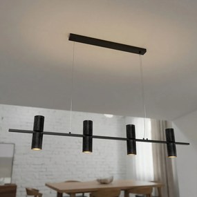 Lampadario Lineare a Sospensione 8xGU11 in Pietra Nera