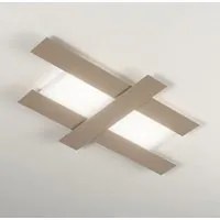 Plafoniera Contemporanea Doha Alluminio Tortora 1 Luce Led 50W