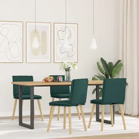 Sedie Da Pranzo 4 Pz İn Tessuto Verde Scuro /