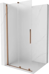 Mexen Velar parete doccia scorrevole Walk-in 120 x 200 cm, brina 8 mm, oro rosa - 871-120-000-33-60