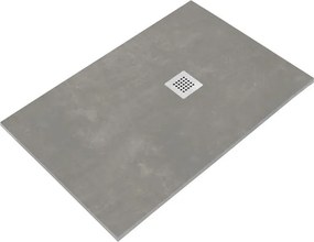 Piatto doccia SANYCCES in resina STRATO grigio scuro L 100 x L 180 x H 2.7 cm effetto pietra