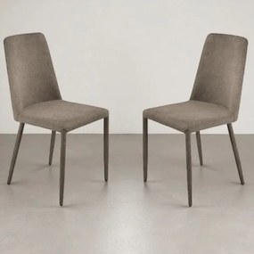 Sedia imbottita in tessuto Marrone ETTORE 2 sedie