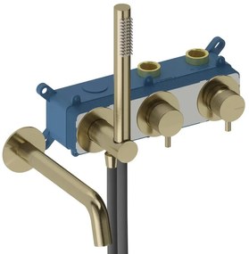 Rubinetto per vasca Loop k per muro oro spazzolato