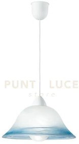 Lampadario a sospensione 700 in vetro campana blu 1 luce attacco e2...
