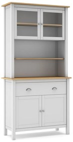 Vetrina bianca/naturale in legno di pino 90x180,5 cm Misti - Marckeric