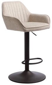 Sgabello da bar beige imbottito con altezza regolabile/con braccioli (altezza della seduta 65 cm) Nolan – Unique Furniture