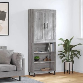 Credenza grigio sonoma 69,5x34x180 cm in legno multistrato