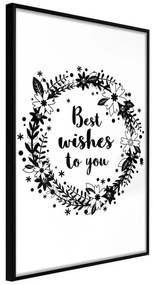 Poster  Best Wishes  Cornice Quadri Cornice nera, Larghezza x Altezza Home decor 40x60