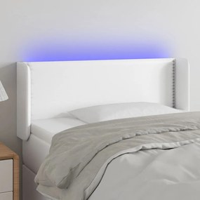 Testiera A Led Bianca 103x16x78/88 Cm İn Similpelle /