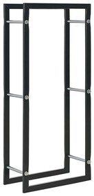 Rastrelliera Per Legna Da Ardere Nera 30x35x81 Cm İn Acciaio /