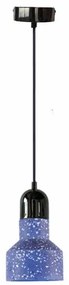 Lampadario a sospensione con filo TERRAZZO 1xE27/60W/230V diametro 12 cm blu