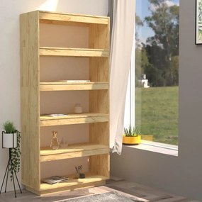 Libreria/divisorio 80x35x167 cm in legno massello di pino