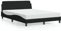 Letto con Materasso Nero 140x200 cm in Tessuto 3208406