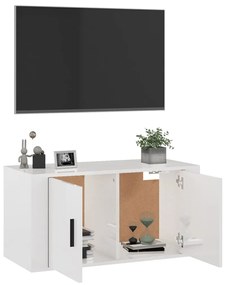 Mobile porta tv a parete bianco lucido 80x34,5x40 cm