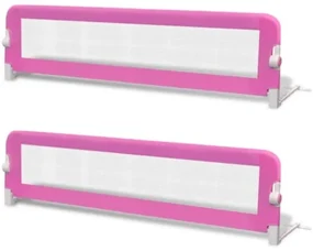 Sponde Letto per la Sicurezza dei Bambini 2 pz Rosa 150x42 cm