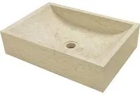 Lavabo da Appoggio in marmo Beige di forma rettangolare 50X35x12h cm