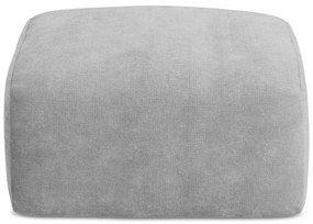 Poggiapiedi grigio chiaro con rivestimento in ciniglia Leila – Makamii