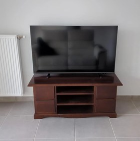 Mobile porta TV arte povera in legno noce lucido 117x49x53 cm