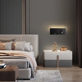 Immax 08288L-LED Applique con ripiano, USB e ricarica wireless LED/3W/230V + LED/3W