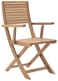 Sedia da giardino in acacia con braccioli pieghevole Solaris Honey NATERIAL, seduta in acacia marrone, 2 pezzi