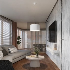 Sollux SL.1403 - Lampadario a sospensione con filo NOVA 1xE27/15W/230V diametro 30 cm bianco