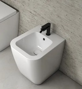 Globo Stone Bidet filo parete a pavimento in ceramica Bianco Lucido