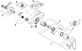 GROHE 33569002 - Miscelatore per doccia EURODISC COSMOPOLITAN DN 15 cromo lucido