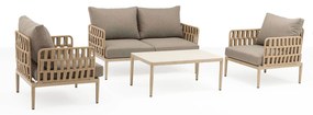 CASCADA - salotto outdoor con struttura in alluminio grigio chiaro, antracite o naturale