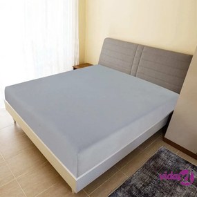 vidaXL Lenzuolo con Angoli Jersey Grigio 180x200 cm Cotone