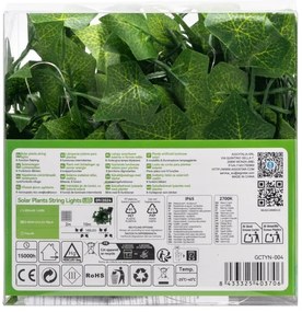 Aigostar - Catena LED solare 100xLED/12m IP65 bianco caldo ivy